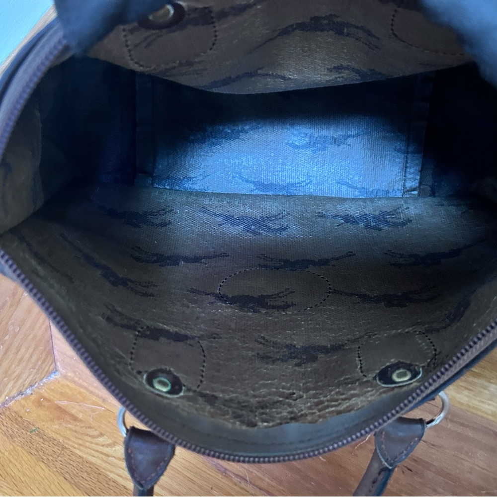 RARE! Vintage Longchamp Brown Top handle bag. - Picture 3 of 10